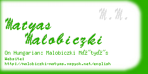 matyas malobiczki business card